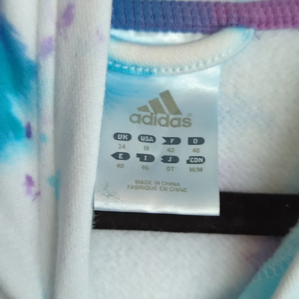 Tie dye Adidas Hoodie. Women's hoodie. Custom tie dye. Women's Medium hoodie - Picture 5 of 8